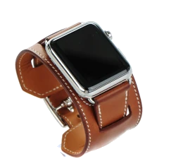 Apple Watch Hermes Cuff 42mm SS Fauve Barenia Leather Cuff MLCE2LL/A smartwatch