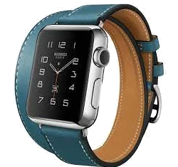 Apple Watch Hermes Double Tour 38mm SS Bleu Jean Leather Band MLC12LL/A smartwatch