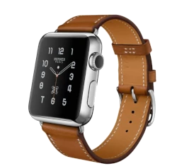 Apple Watch Hermes Single Tour 42mm SS Fauve Barenia Leather Band MLCC2LL/A