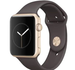 Apple Watch Series 1 Sport 42mm Gold Aluminum Cocoa Sport Band MNNN2LL/A smartwatch