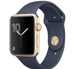 Apple Watch Series 1 Sport 42mm Gold Aluminum Midnight Blue Sport Band MQ122LL/A smartwatch
