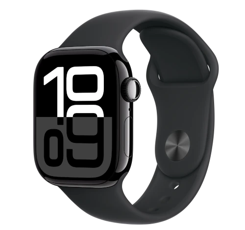 Apple Watch Series 10 42mm Jet Black Aluminum Case w/ Apple OEM Band A2997 GPS Only smartwatch
