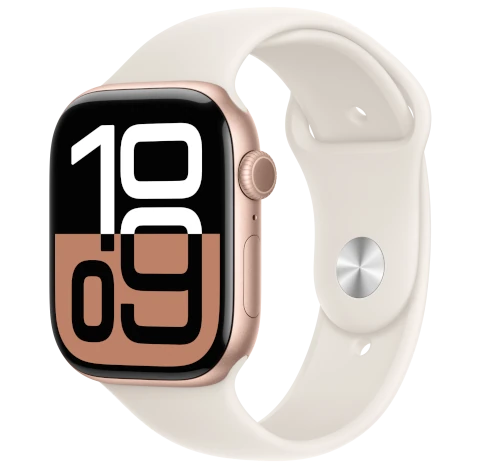 Apple Watch Series 10 46mm Rose Gold Aluminum Case w/ Apple OEM Band A3003 GPS Cellular smartwatch