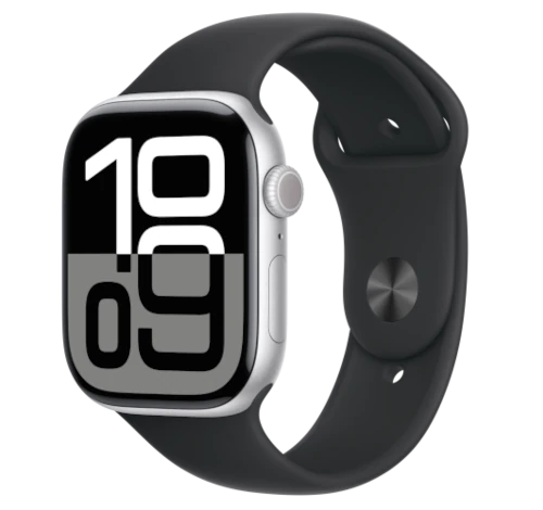 Apple Watch Series 10 46mm Silver Aluminum Case w/ Apple OEM Band A2999 GPS Only smartwatch