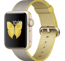 Apple Watch Series 2 38mm Gold Aluminum Yellow Light Gray Woven Nylon Band MNP32LL/A