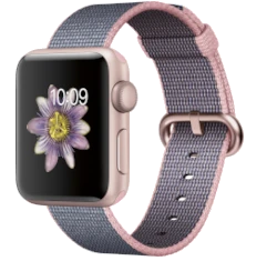 Apple Watch Series 2 38mm Rose Gold Aluminum Light Pink Midnight Blue Woven Nylon Band MNP02LL/A smartwatch