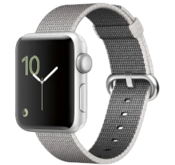 Apple Watch Series 2 38mm Silver Aluminum Pearl Woven Nylon Band MNNX2LL/A