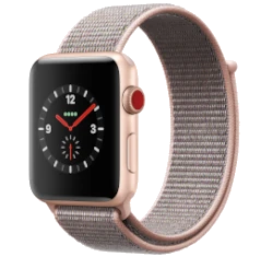 Apple Watch Series 3 42mm Gold Aluminum Pink Sand Sport Loop MQK72LL/A GPS Cellular