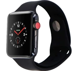 Apple Watch Series 3 42mm Space Black SS Black Sport Band MQK92LL/A GPS Cellular smartwatch