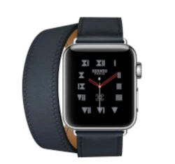Apple Watch Series 3 Hermes 38mm SS Indigo Swift Leather Double Tour MQLK2LL/A GPS Cellular smartwatch