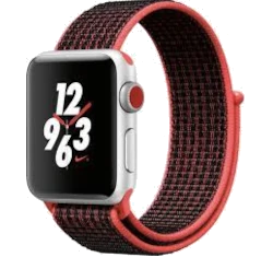 Apple Watch Series 3 Nike Plus 38mm Silver Aluminum Bright Crimson Black Sport Loop MQL72LL/A GPS Cellular smartwatch