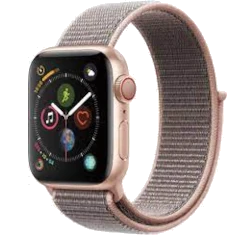 Apple Watch Series 4 40mm Gold Aluminum Pink Fabric Sport Loop MTUK2LL/A GPS Cellular