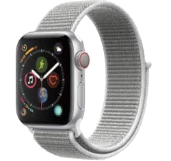 Apple Watch Series 4 40mm Silver Aluminum Seashell Fabric Sport Loop MTUF2LL/A GPS Cellular smartwatch