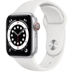 Apple Watch Series 4 40mm Silver Aluminum White Sport Band MTUD2LL/A GPS Cellular