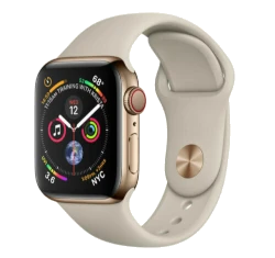 Apple Watch Series 4 44mm Gold SS Stone Sport Band MTV72LL/A GPS Cellular