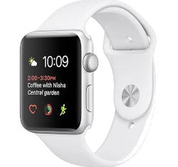 Apple Watch Series 4 44mm Silver Aluminum White Sport Band MTUU2LL/A GPS Cellular