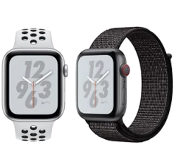 Apple Watch Series 4 44mm Space Gray Aluminum Black Fabric Sport Loop MTUX2LL/A GPS Cellular smartwatch