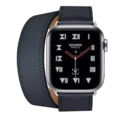 Apple Watch Series 4 Hermes 40mm SS Bleu Indigo Swift Leather Double Tour MU6Q2LL/A GPS Cellular