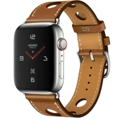 Apple Watch Series 4 Hermes 44mm SS Fauve Grained Leather Single Tour Rallye MU9D2LL/A GPS Cellular