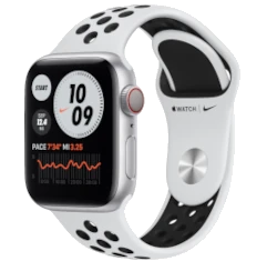 Apple Watch Series 4 Nike 40mm Silver Aluminum Pure Platinum Black Sport Band MTV92LL/A GPS Cellular smartwatch