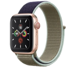 Apple Watch Series 5 40mm Gold Aluminum Fabric Sport Loop GPS Cellular
