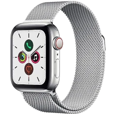 Apple Watch Series 5 40mm Silver Aluminum Fabric Sport Loop GPS Cellular