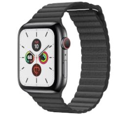 Apple Watch Series 5 44mm Space Black SS Leather Loop GPS Cellular