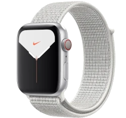 Apple Watch Series 5 Nike 44mm Silver Aluminum Fabric Sport Loop GPS Cellular smartwatch