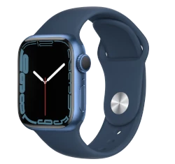 Apple Watch Series 7 41mm Blue Aluminum Case with Apple OEM Band A2475 GPS Cellular smartwatch