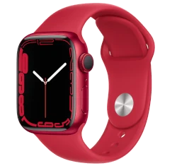 Apple Watch Series 7 41mm Red Aluminum Case with Apple OEM Band A2475 GPS Cellular smartwatch