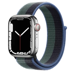 Apple Watch Series 7 41mm Silver Stainless Steel Case with Link Bracelet A2475 GPS Cellular