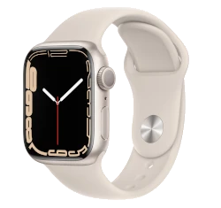 Apple Watch Series 7 41mm Starlight Aluminum Case with Apple OEM Band A2473 GPS Only smartwatch