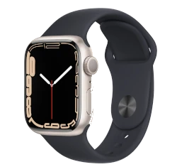 Apple Watch Series 7 41mm Starlight Aluminum Case with Apple OEM Band A2475 GPS Cellular smartwatch