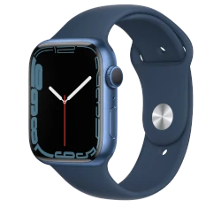 Apple Watch Series 7 45mm Blue Aluminum Case with Apple OEM Band A2477 GPS Cellular