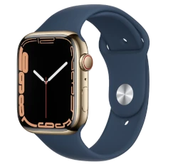 Apple Watch Series 7 45mm Gold Stainless Steel Case with Apple OEM Band A2477 GPS Cellular