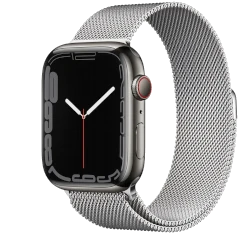 Apple Watch Series 7 45mm Graphite Stainless Steel Case with Link Bracelet A2477 GPS Cellular smartwatch