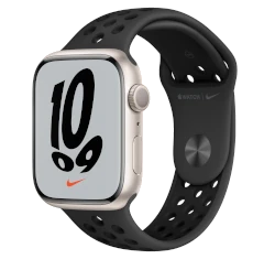 Apple Watch Series 7 45mm Nike Starlight Aluminum Case with Nike Band A2474 GPS Only smartwatch