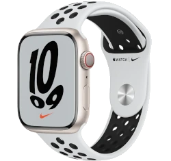 Apple Watch Series 7 45mm Nike Starlight Aluminum Case with Nike Band A2477 GPS Cellular