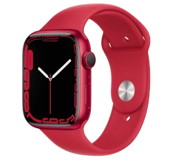 Apple Watch Series 7 45mm Red Aluminum Case with Apple OEM Band A2477 GPS Cellular