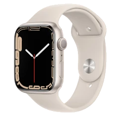 Apple Watch Series 7 45mm Starlight Aluminum Case with Apple OEM Band A2474 GPS Only smartwatch