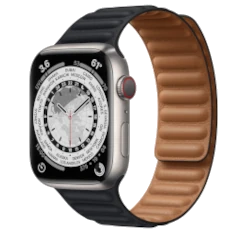Apple Watch Series 7 45mm Titanium Case with Apple OEM Band A2477 GPS Cellular