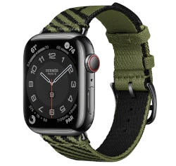 Apple Watch Series 7 Hermes 41mm Space Black Stainless Steel Case with Hermes Jumping Single Tour A2475 GPS Cellular