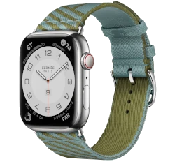 Apple Watch Series 7 Hermes 45mm Silver Stainless Steel Case with Hermes Jumping Single Tour A2477 GPS Cellular smartwatch