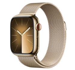 Apple Watch Series 8 41mm Gold Stainless Steel Case with Apple OEM Band A2772 GPS Cellular smartwatch