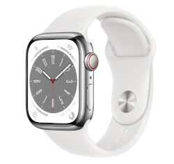 Apple Watch Series 8 41mm Silver Stainless Steel Case with OEM Band A2772 GPS Cellular smartwatch