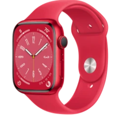 Apple Watch Series 8 45mm Red Aluminum Case with OEM Band A2774 GPS Cellular smartwatch