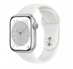 Apple Watch Series 8 45mm Silver Aluminum Case with OEM Band A2771 GPS Only smartwatch