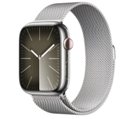 Apple Watch Series 8 45mm Silver Stainless Steel Case with OEM Band A2774 GPS Cellular smartwatch