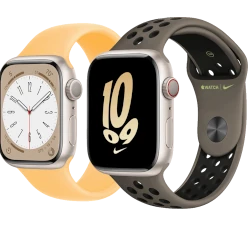 Apple Watch Series 8 Hermes 41mm Silver Stainless Steel Case with Hermes H Diagonal Single Tour A2772 GPS Cellular
