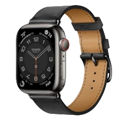 Apple Watch Series 8 Hermes 41mm Silver Stainless Steel Case with Leather Single Tour A2772 GPS Cellular smartwatch